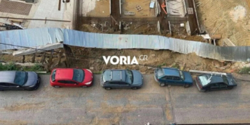 Θεσσαλονίκη: Καθίζηση εδάφους κατά τη διάρκεια εργασιών εγκατάστασης οπτικών ινών στην Τούμπα (βίντεο)