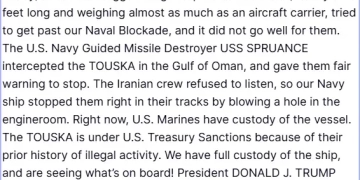 Τραμπ: Υπό κράτηση από Αμερικανούς πεζοναύτες ιρανικό πλοίο που επιχείρησε να «σπάσει» τον αποκλεισμό μας
