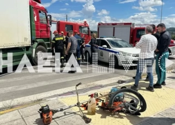 Πύργος: Κατέληξε ο 55χρονος ποδηλάτης που παρασύρθηκε από φορτηγό
