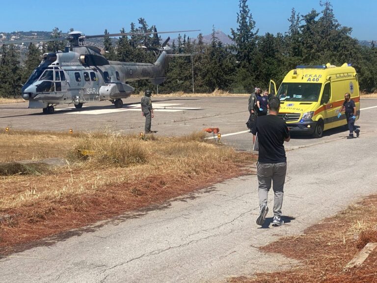 Επείγουσα αεροδιακομιδή με Super Puma στο Νοσοκομείο Χανίων για ναυτικό που ένιωσε αδιαθεσία