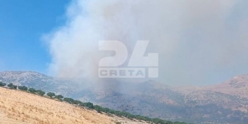 Φωτιά στο Μελιδοχώρι Ηρακλείου, μεγάλη κινητοποίηση – Ήχησε το 112, σηκώθηκαν ελικόπτερα – Φωτογραφίες