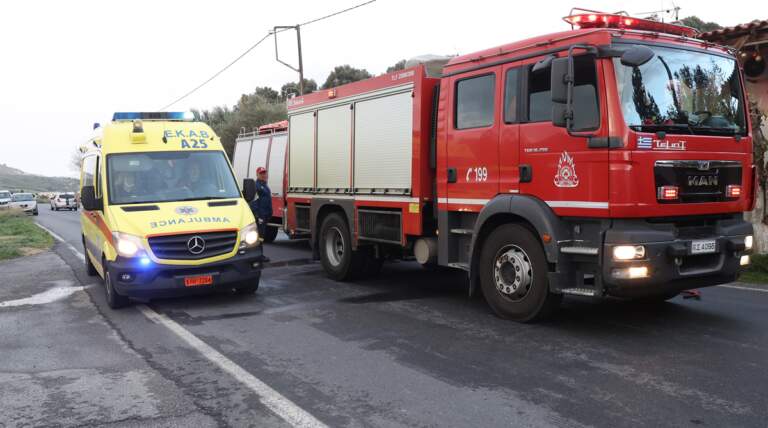 Ηράκλειο: Εκτροπή αυτοκινήτου στην Μυρτιά – Μεγάλη κινητοποίηση ΕΚΑΒ και Πυροσβεστικής