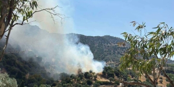 Καλύτερη η εικόνα από την πυρκαγιά στα Βορίζια – Δεν απειλείται το χωριό