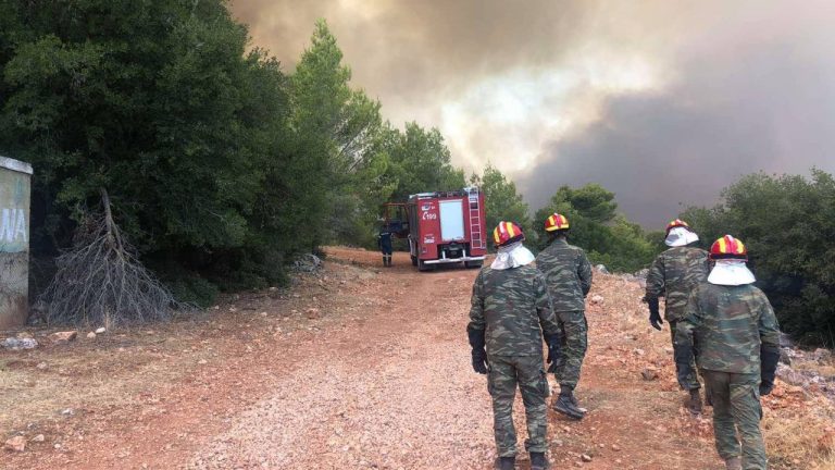 Σε ύφεση η φωτιά στην Αγία Ελένη Τροιζηνίας