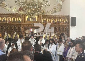 Το ύστατο «αντίο» στον Παντελή Διαμαντάκη – Τα λόγια του Αρχιεπισκόπου Ευγενίου στην κηδεία του 25χρονου πυροσβέστη