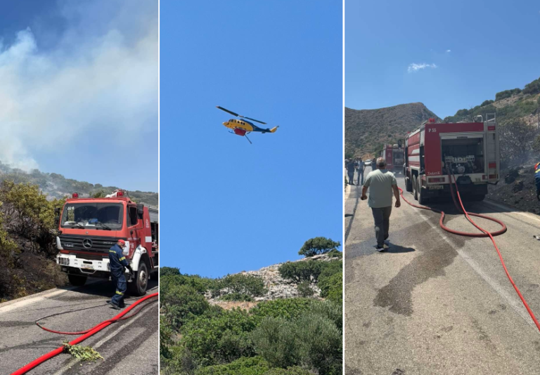 Βελτιωμένη η εικόνα των πυρκαγιών στην Κρήτη – Υπό έλεγχο τα μέτωπα σε Ιεράπετρα, Βιάννο και Μαλεβίζι