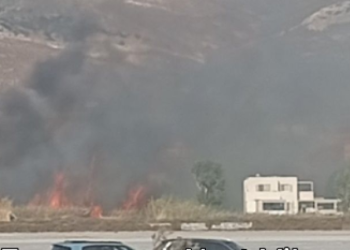 Πυρκαγιά σε χαμηλή βλάστηση στη Μικρή Βίγλα, στη Νάξο