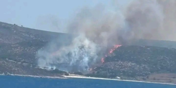 Πυρκαγιά στην περιοχή Κολυμπάδα στη Σκύρο