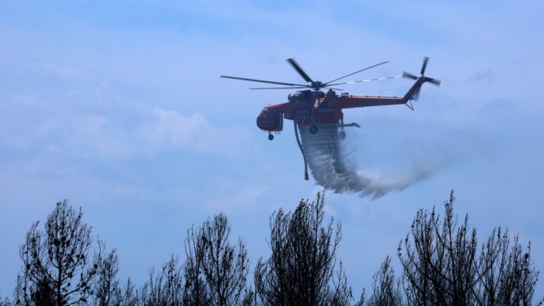 Σε ύφεση η φωτιά στη Μακύνεια Αιτωλοακαρνανίας