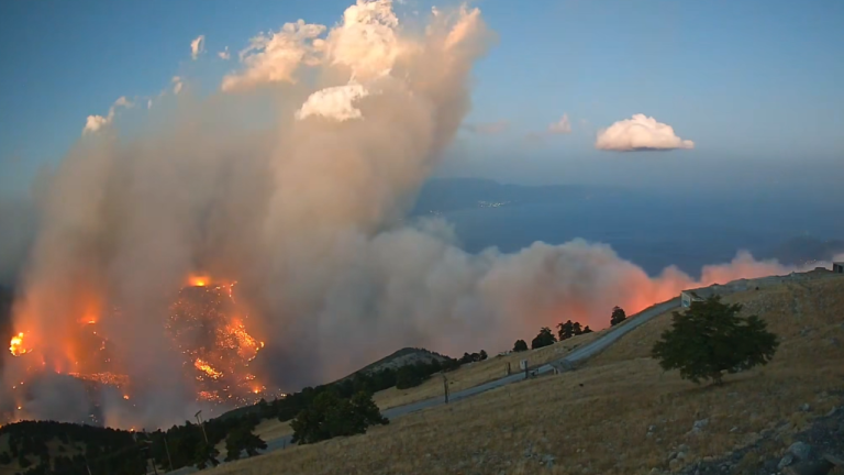 Συγκλονιστικό timelapse βίντεο από τη ραγδαία εξάπλωση της φωτιάς στις πλαγιές του Κιθαιρώνα
